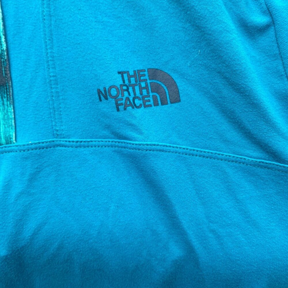The North Face Medium Teal Women's 1/4 Zip Hoodie - Picture 3 of 10